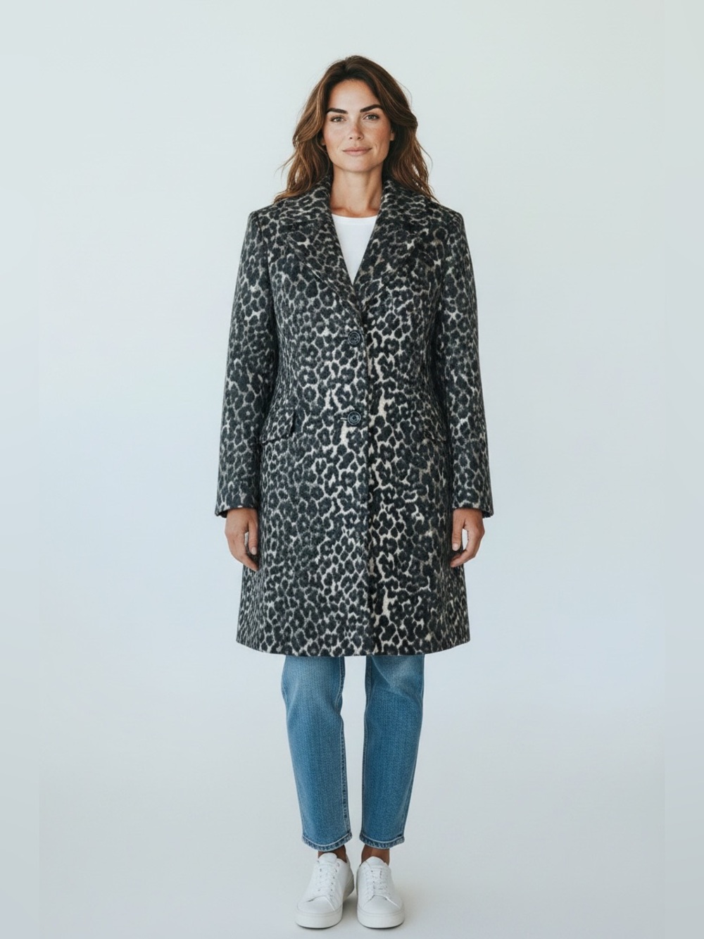Michael Kors Leopard Print Wool Blend Women’s Coat Size Medium NWT